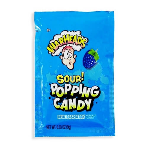 Warheads Sour Blue Raspberry Popping Candy  