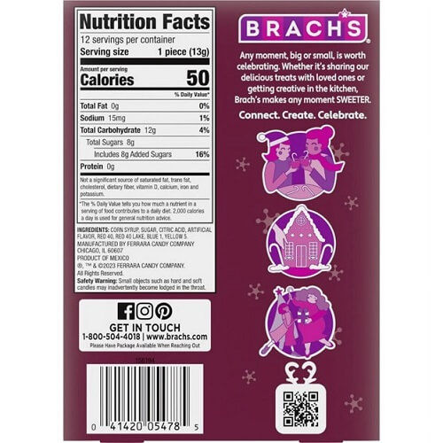 Brach's Cherry Candy Canes - 12 Count 