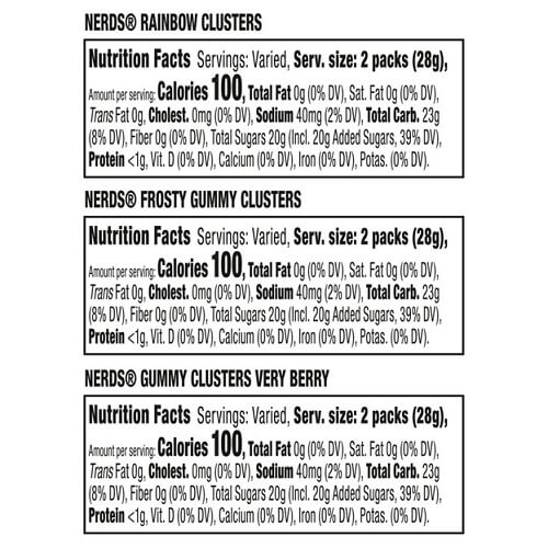 Christmas Nerds Gummy Clusters Treat Packs 