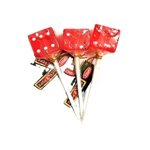 Red Dice Lollipops in Bucket-48 Count