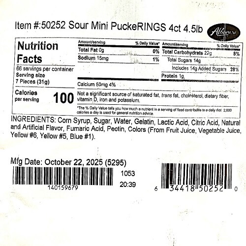 Albanese Sour Mini PuckeRings