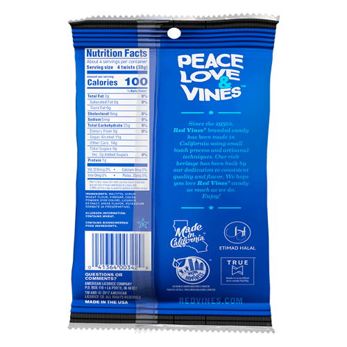 Red Vines Sugar Free Black Licorice Twists 
