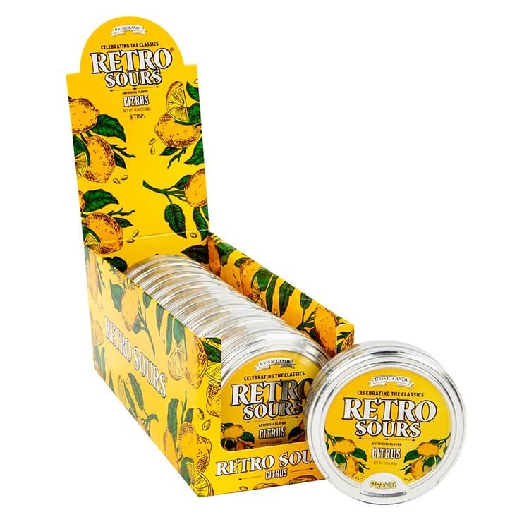 Iconic Candy Retro Sours Citrus Candy Tins