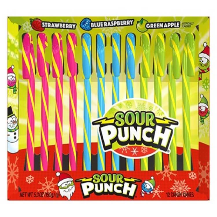 Sour Punch Assorted 6" Candy Canes 